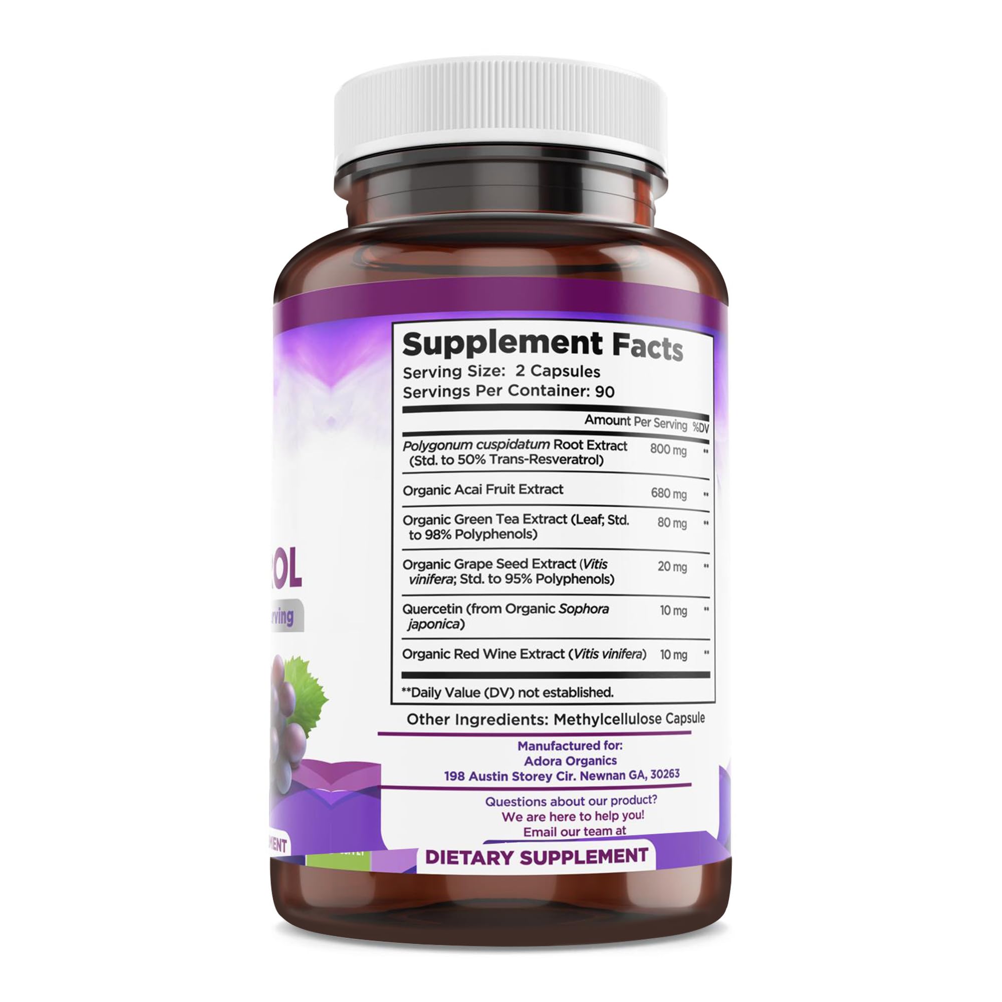 Composition Biodora Resveratrol axée sur les polyphénols