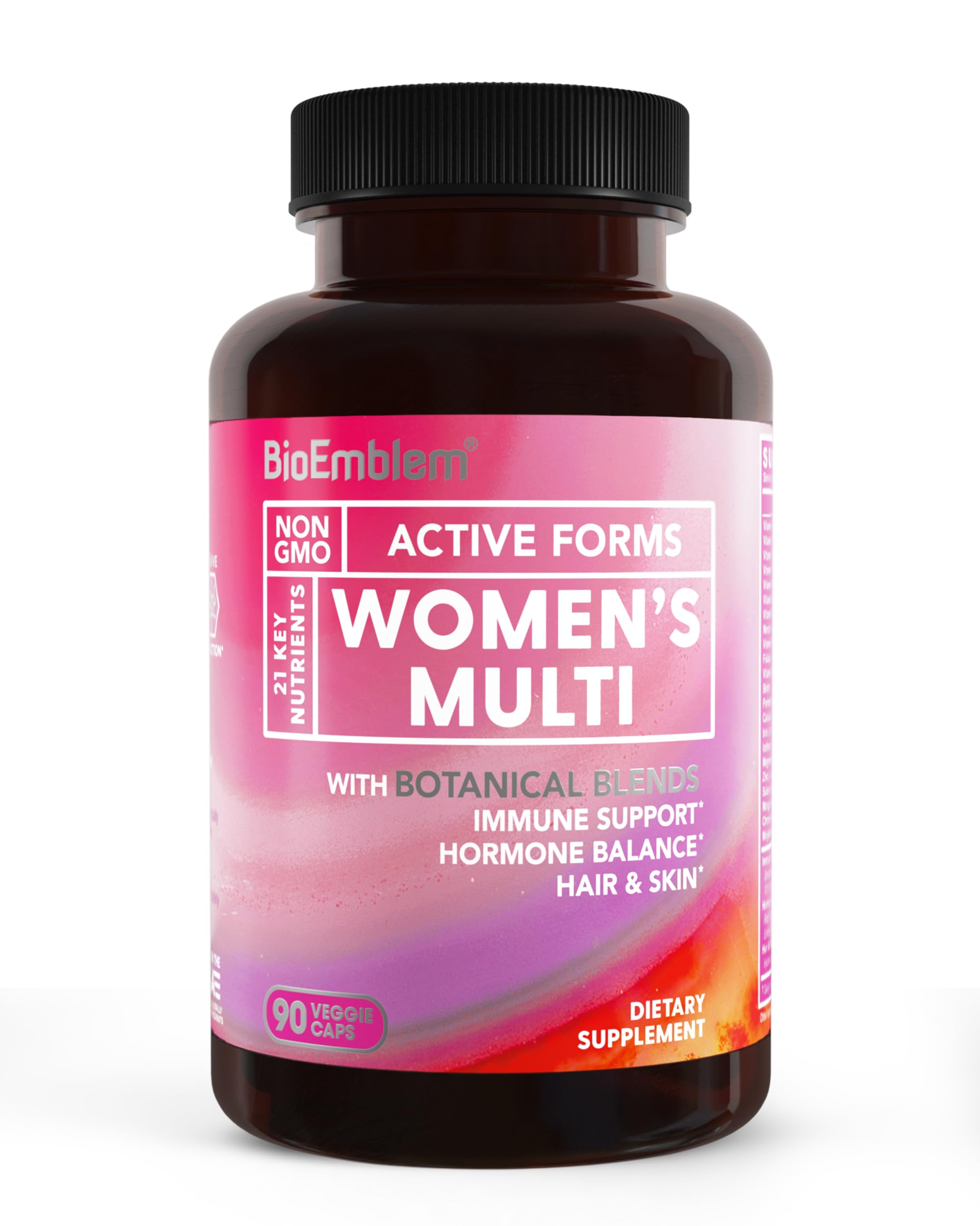 BioEmblem Multivitamine Féminine – Bouteille et capsules, soutien énergie quotidienne.