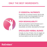 BioEmblem Multivitamine Féminine – Éclat peau et cheveux grâce à des nutriments ciblés.