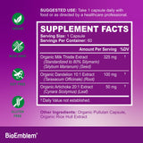 BioEmblem Détox Hépatique — extrait chardon-Marie 80% dans des gélules véganes, usage quotidien.
