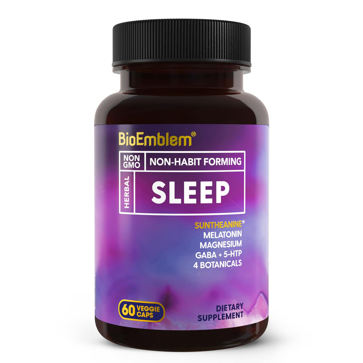 BioEmblem Sommeil Naturel – bouteille 60 gélules pour un sommeil plus reposant.