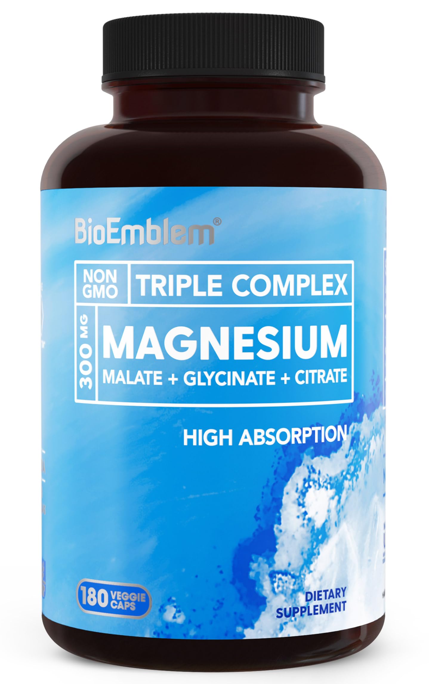 BioEmblem Magnésium Complex: capsules pour absorption élevée soutenant muscles et nerfs.