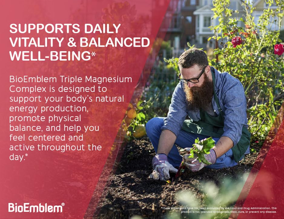 BioEmblem Triple Magnésium Complex — dosage clair et pratique pour l’emploi quotidien.