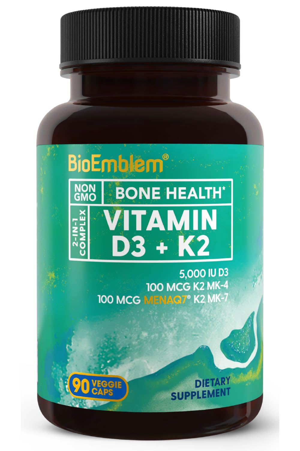 BioEmblem D3 K2: capsules en bouteille prêtes à l'emploi