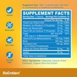 BioEmblem Complexe B: capsules véganes sans allergènes.