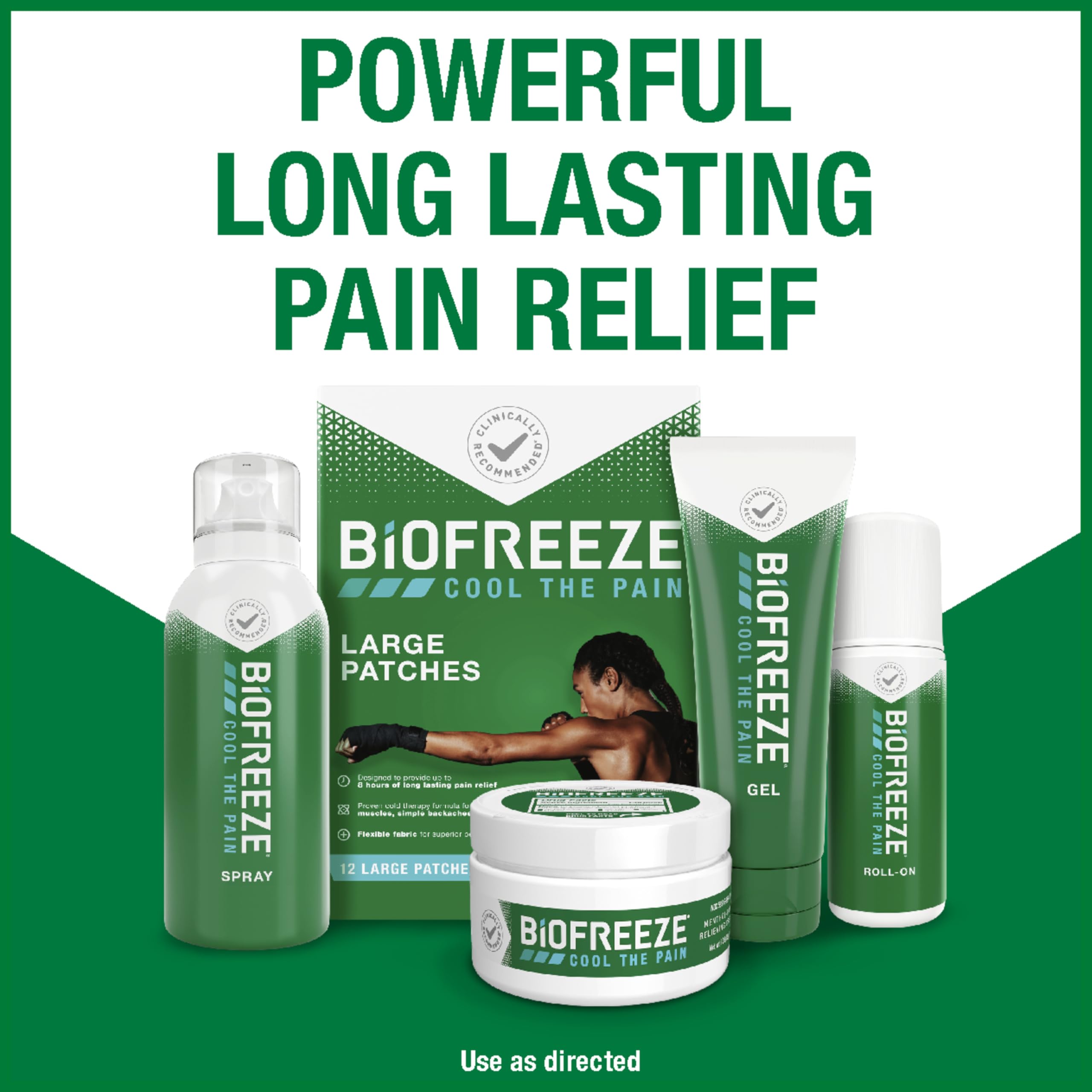 Biofreeze Menthol Crème pour une application facile sur les zones tendues.