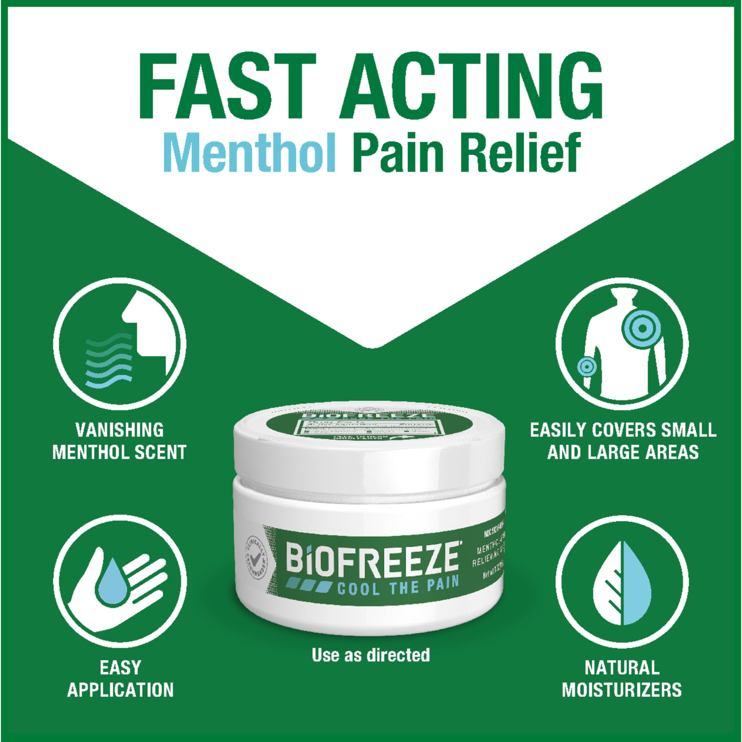 Effet rafraîchissant Biofreeze Menthol qui aide après l effort.