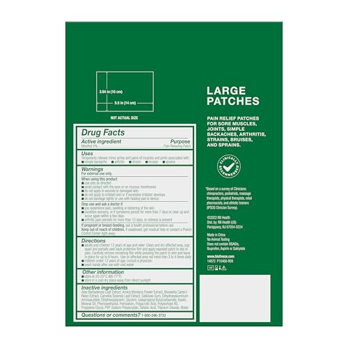 Patch Biofreeze sans anti-inflammatoires, respectueux.