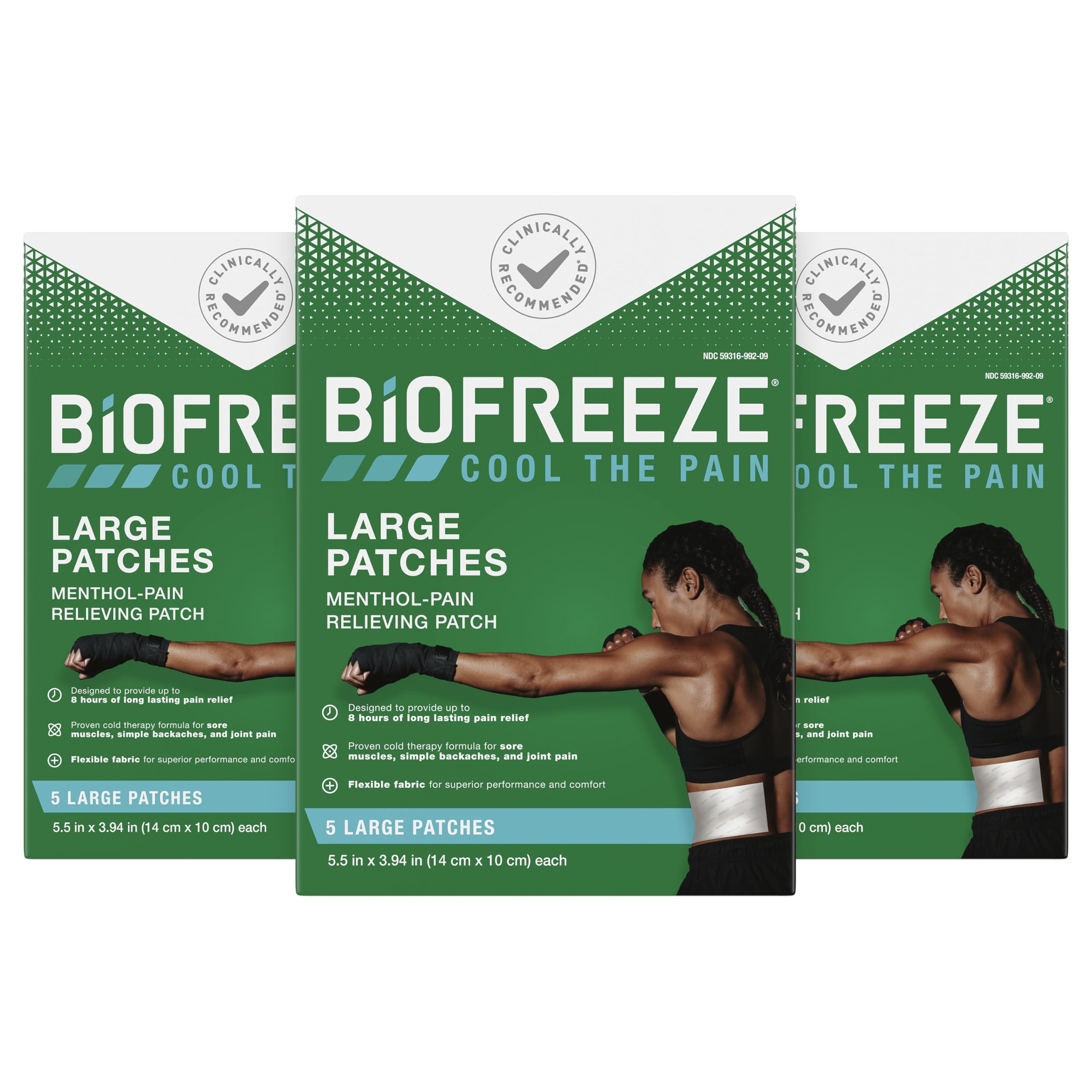 Biofreeze patches menthol – application facile pour douleur localisée