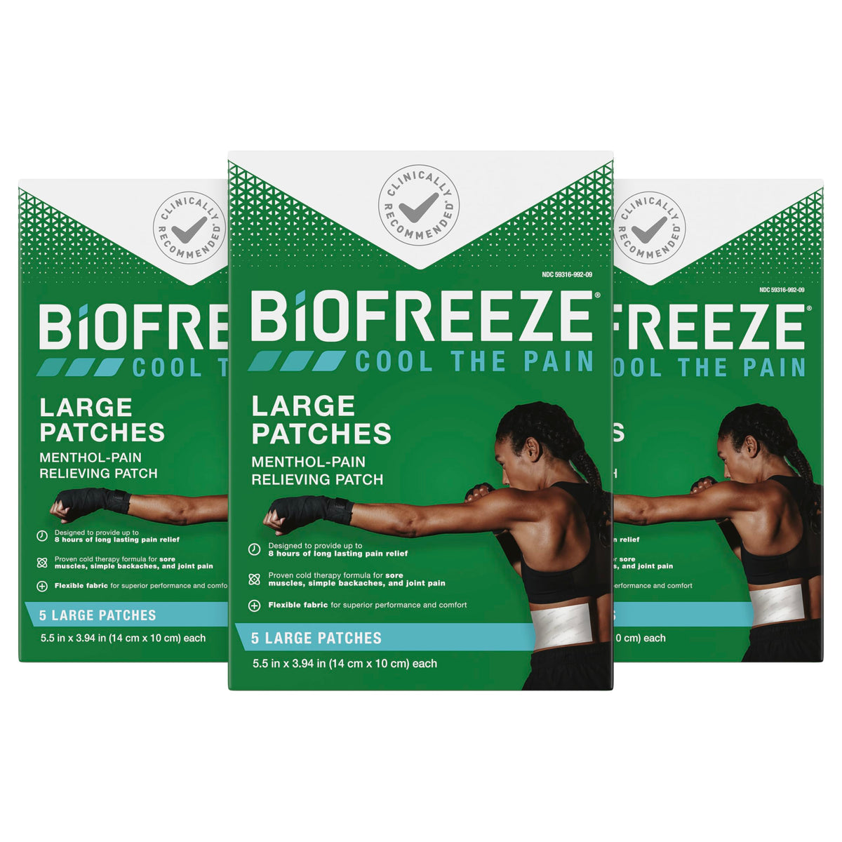 Biofreeze patches menthol – application facile pour douleur localisée