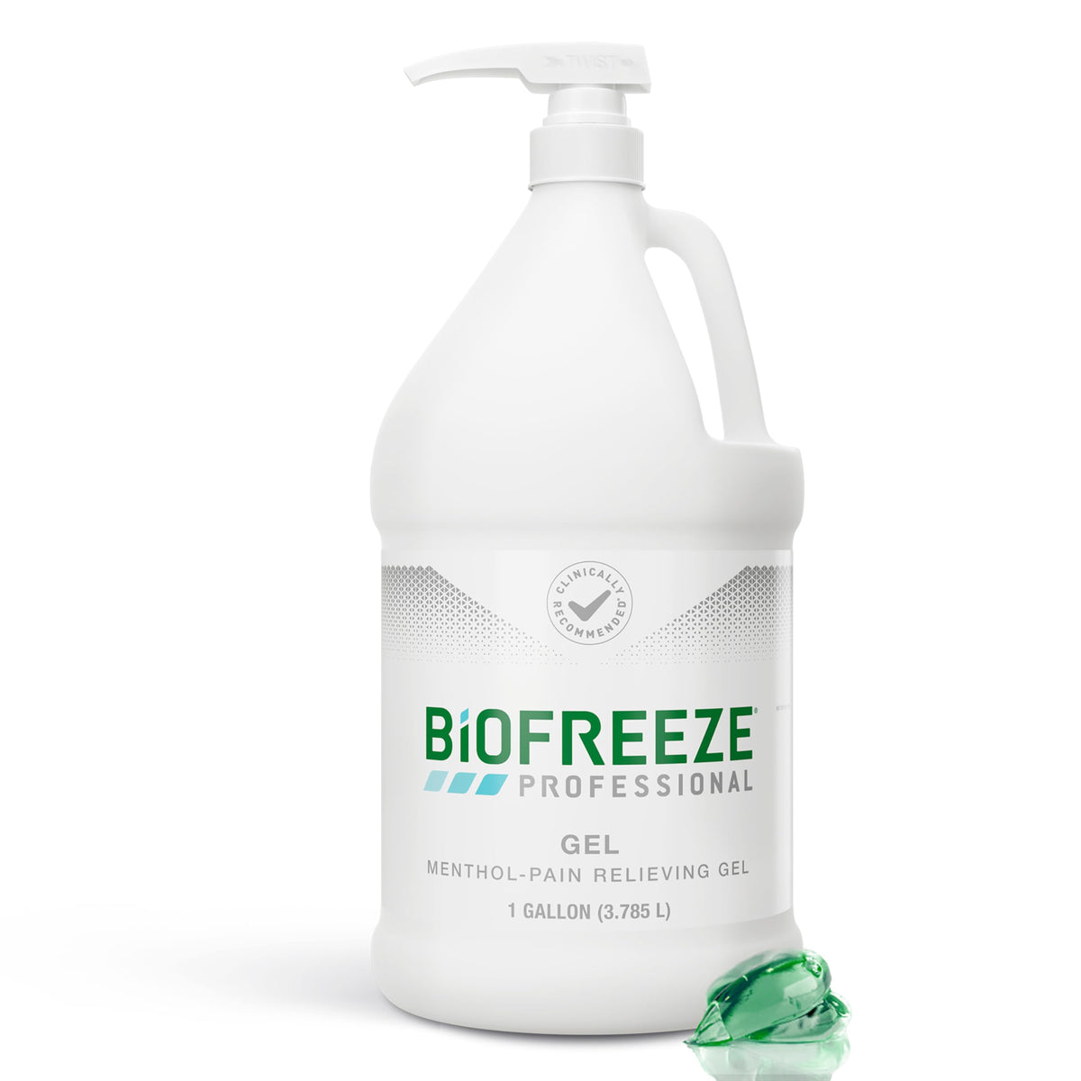 Biofreeze Professional Gel avec pompe-bidon pour un soulagement ciblé des douleurs.