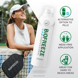Biofreeze Professional – utilisation-a-l-envers pour atteindre les zones difficiles.