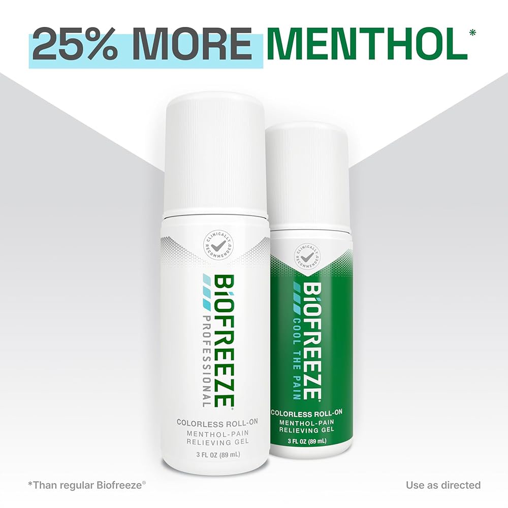 Biofreeze Professionnel – application épaule, relief ciblé et rafraîchissement.