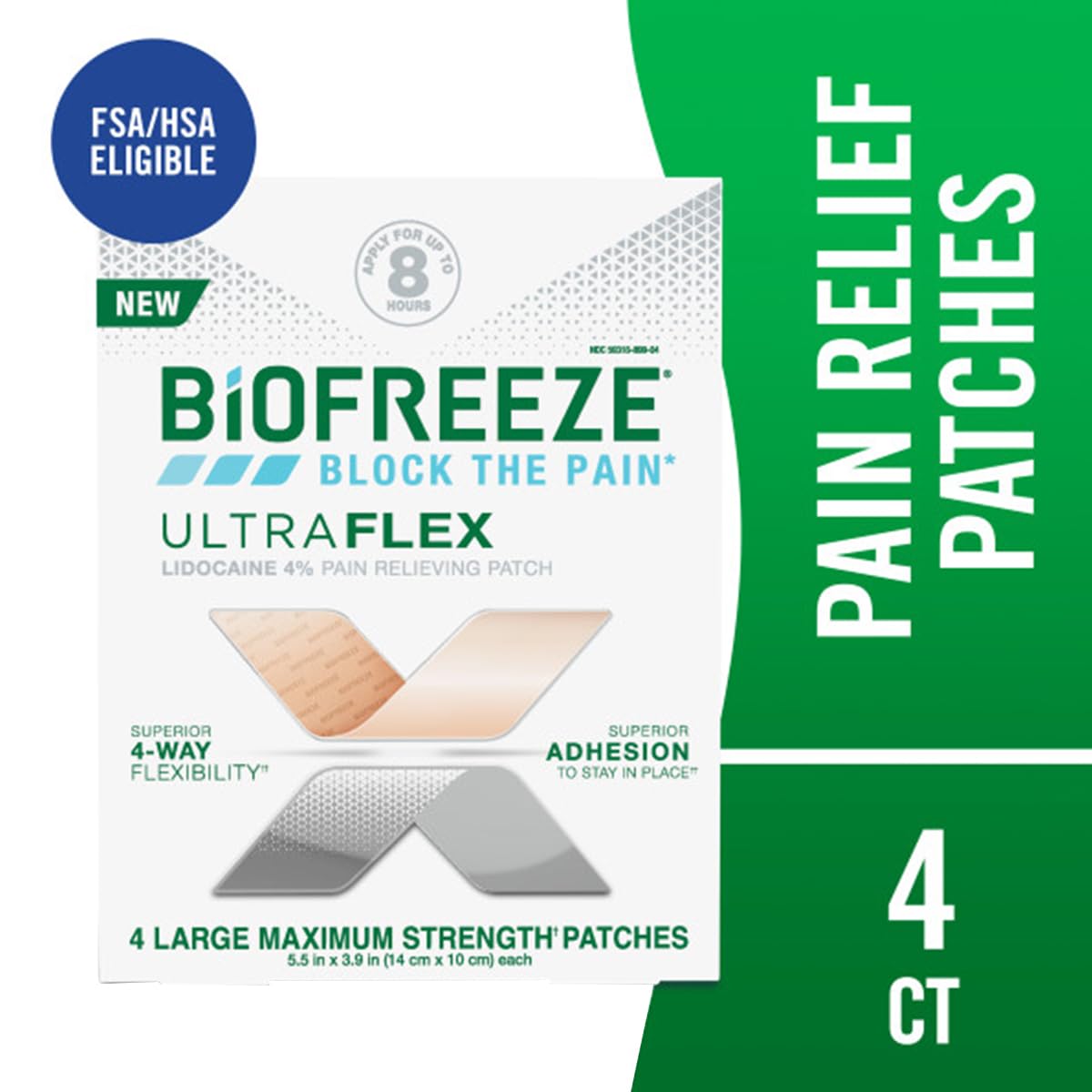 Biofreeze UltraFlex Patch avec adhésion supérieure qui tient pendant l’activité