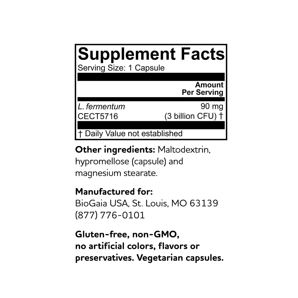 BioGaia Elactia - dosage quotidien sur plan de table
