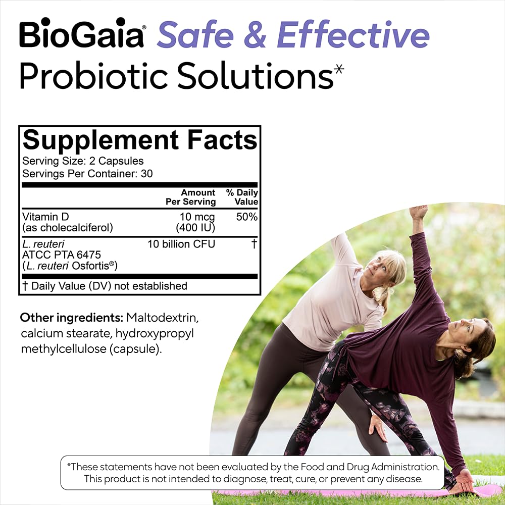 BioGaia Osfortis - boîte et capsules prêtes, soutien potentiel pour la densité osseuse.