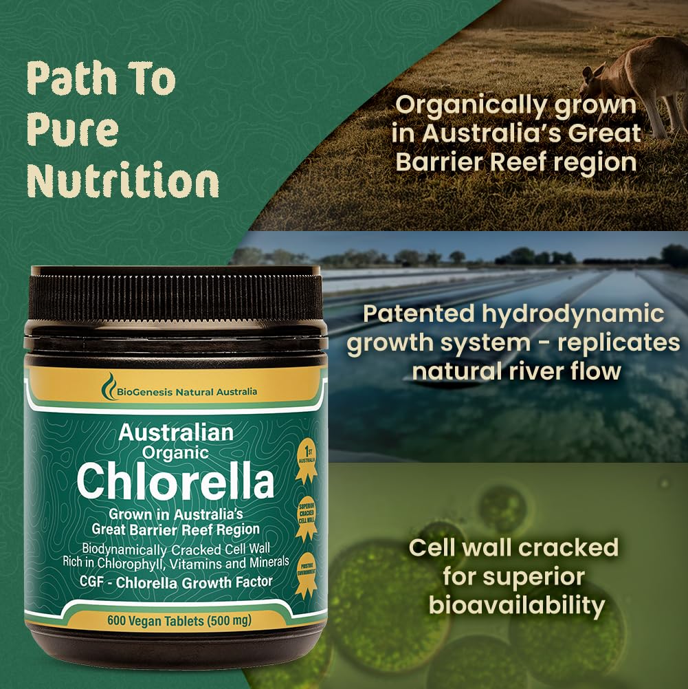 Biogenesis Chlorella – culture australienne, choix sûr et durable.