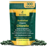 Biogenesis Chlorelle – bouteille de mini-tablettes pour énergie durable et bien-être.