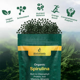 Biogenesis Spiruline mini-tablettes dosage quotidien facile à prendre sans préparation.