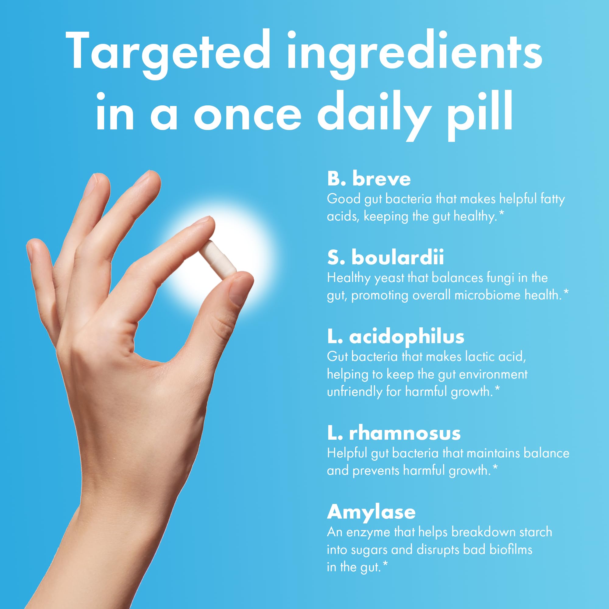 BIOHM Total Probiotic — Étiquette: vegan et sans OGM pour tous.