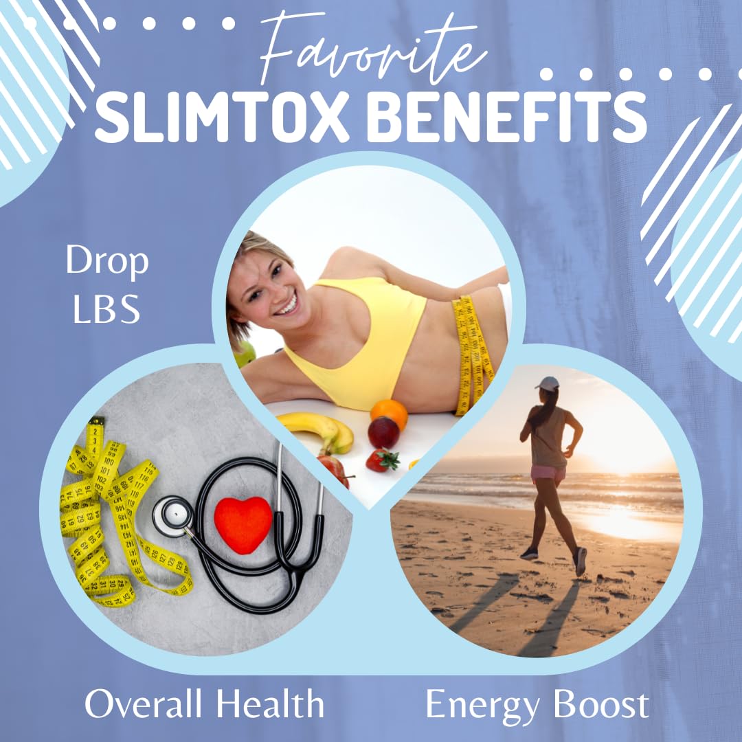 Tablettes Slimtox digestives prêtes à l'utilisation pour une routine intestinale.