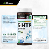 BIO KRAUTER 5-HTP Gummies, boîte conviviale de 90 gommes faciles à prendre.