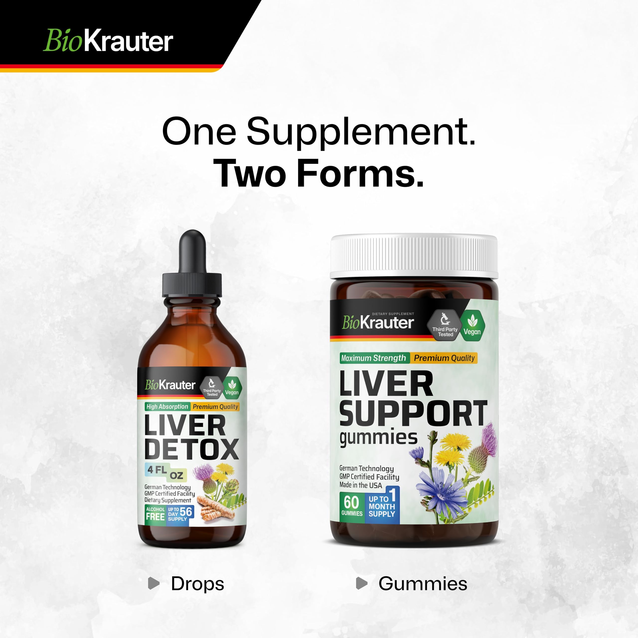 BIO KRAUTER formulation simple: eau et glycérine, ingrédients naturels.