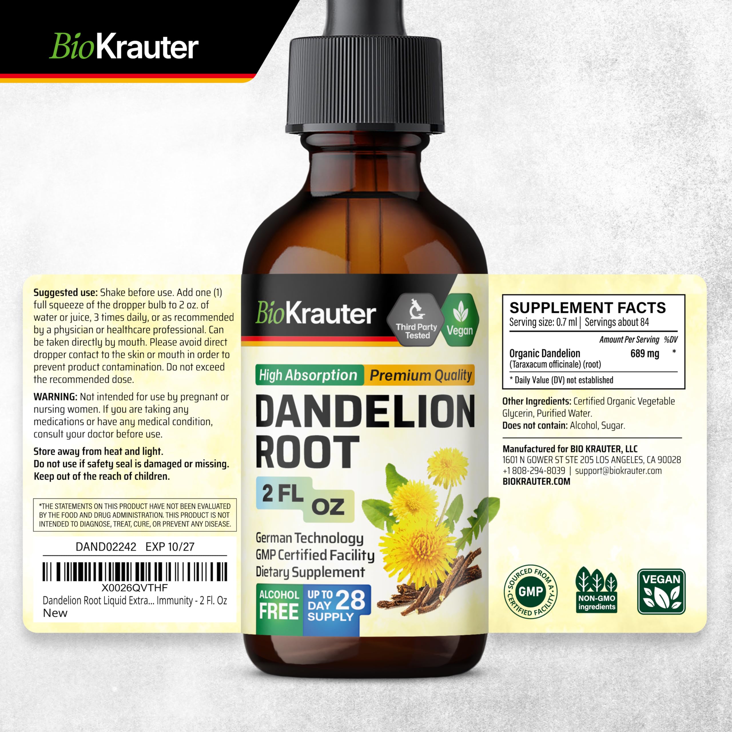 BIO KRAUTER Logo et flacon – routine bien-être.