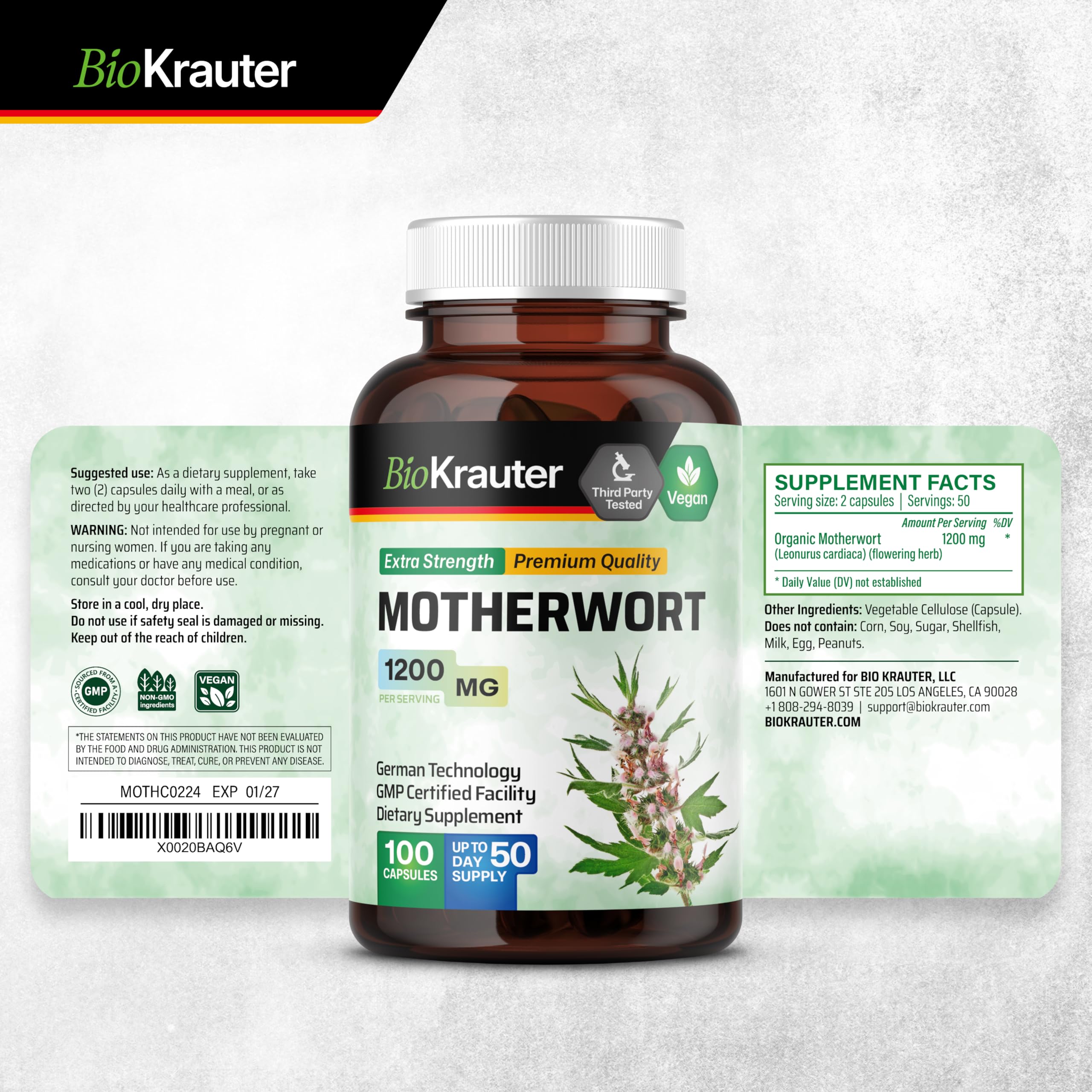 BIO KRAUTER portabilite-dosage capsules faciles à transporter