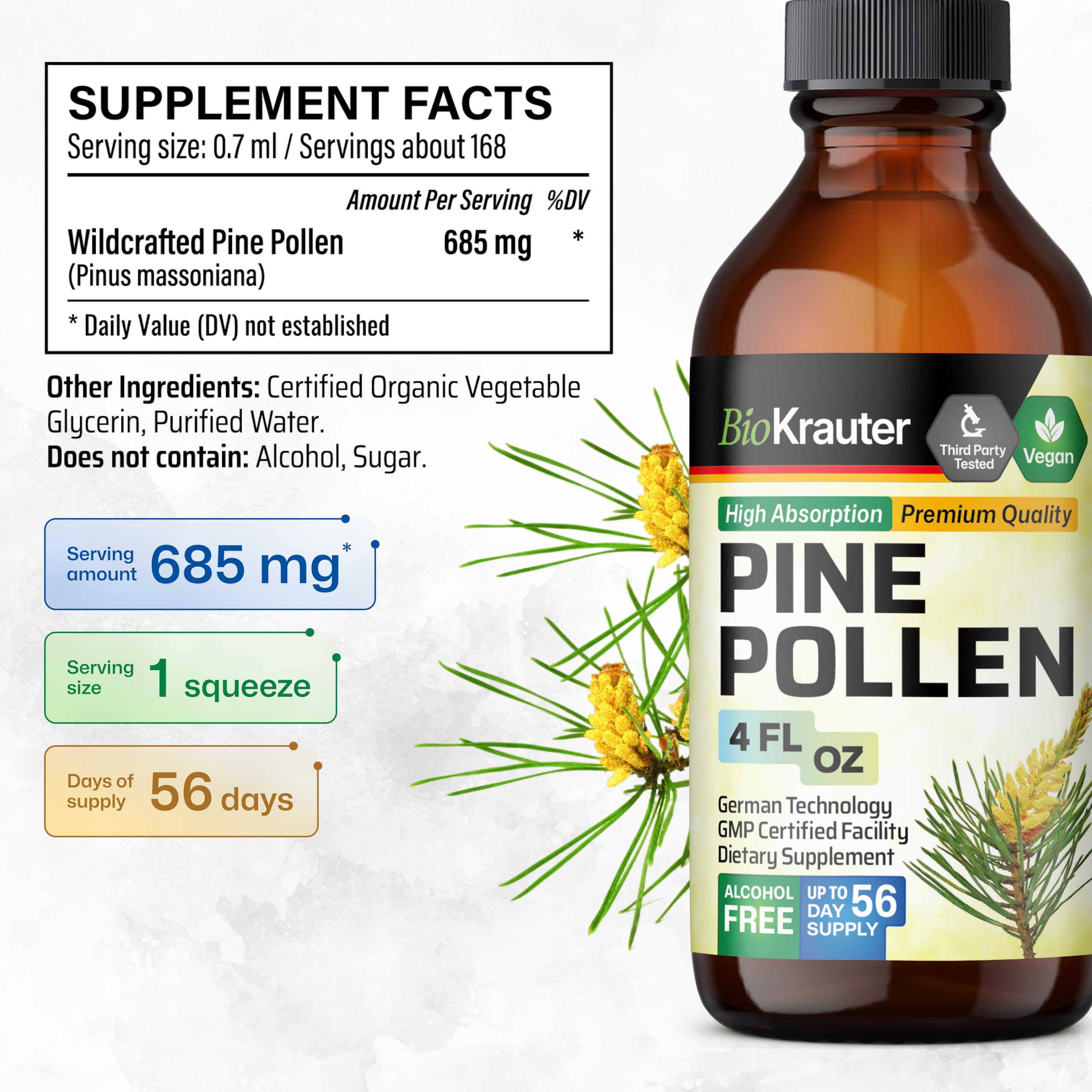 BIO KRAUTER pollen de pin – pipette permettant un dosage precis