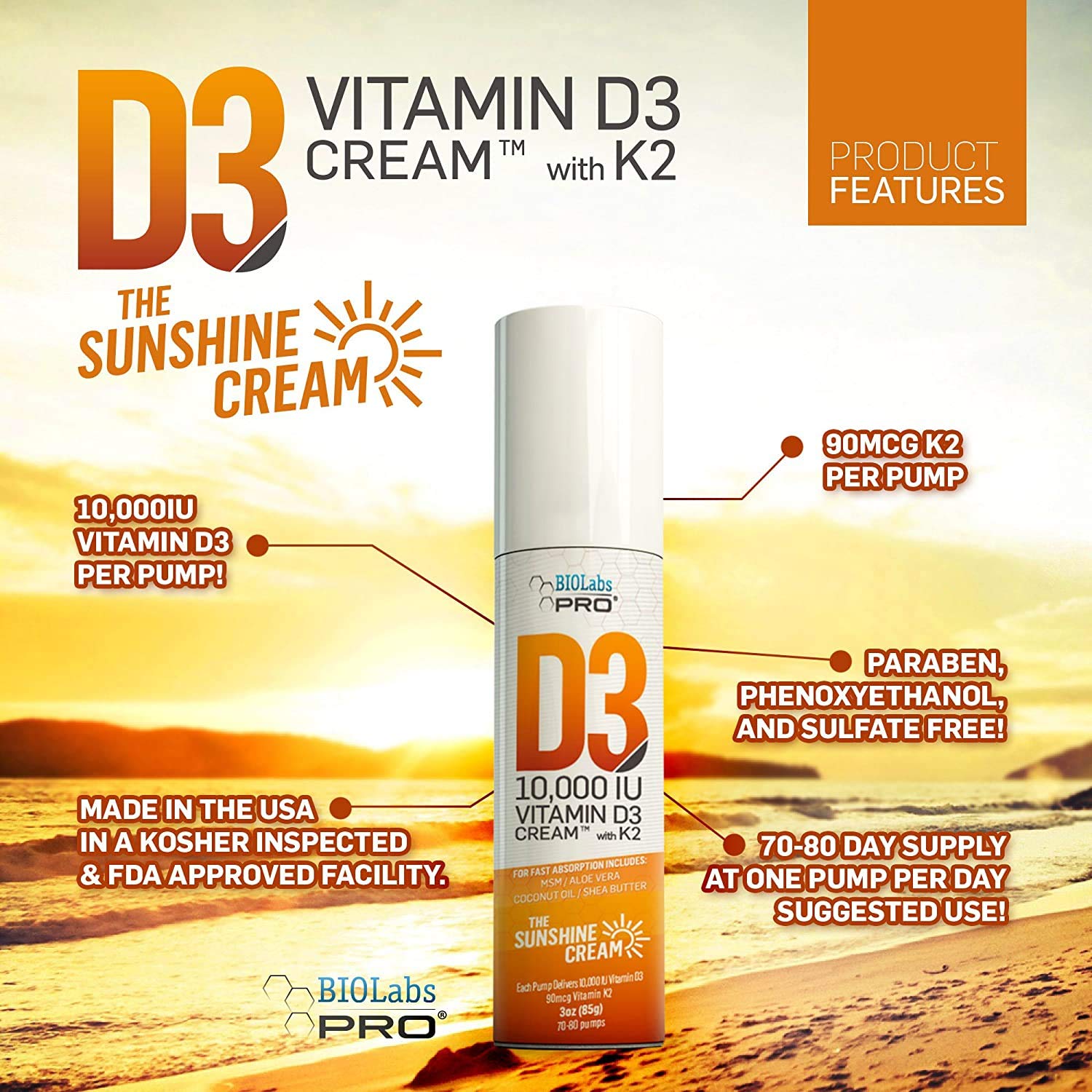 BIOLABS PRO vitamine K2 et D3: association potentielle pour le bien-être quotidien.