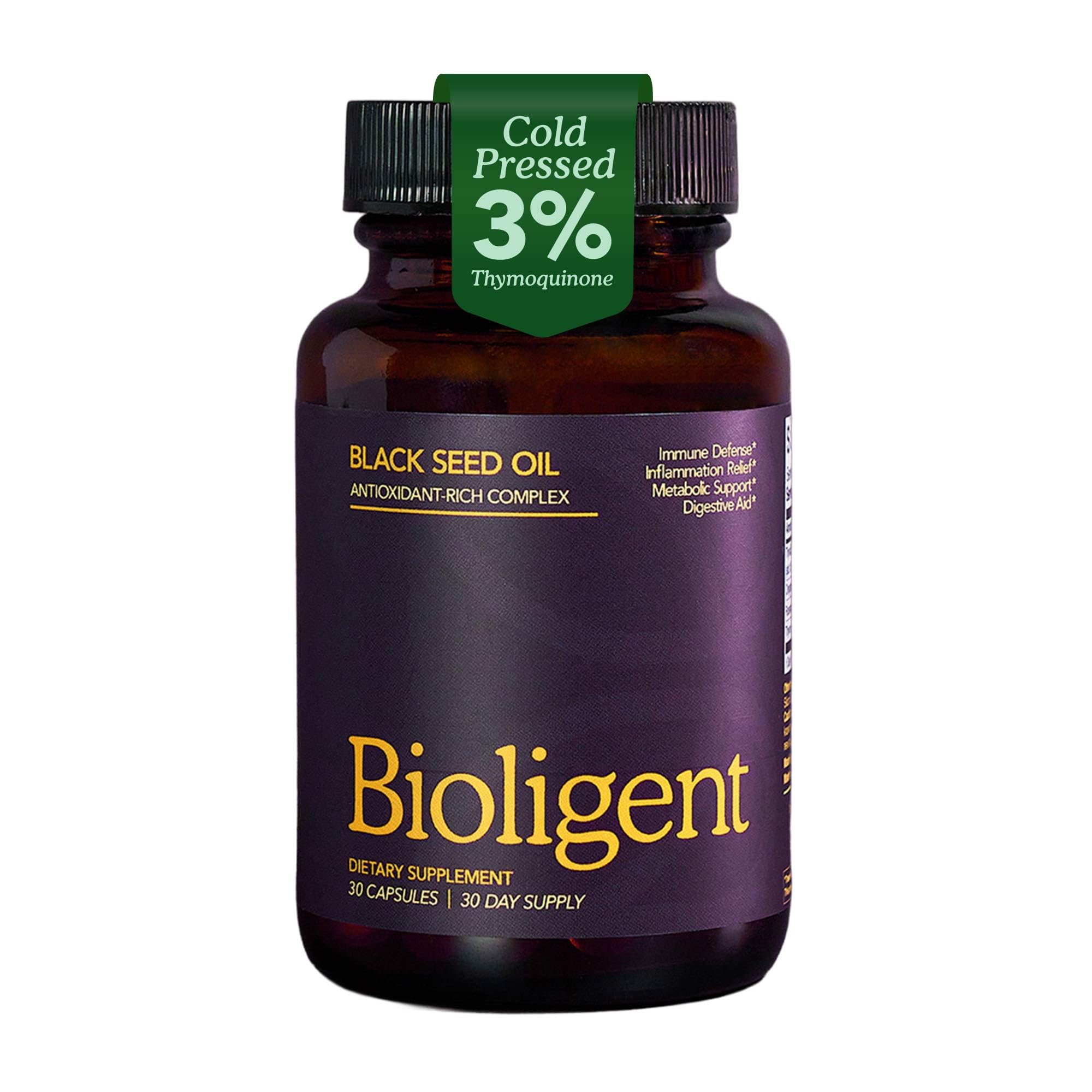 BIOLIGENT: bouteille d huile nigelle et capsules pour un rituel bien-être.