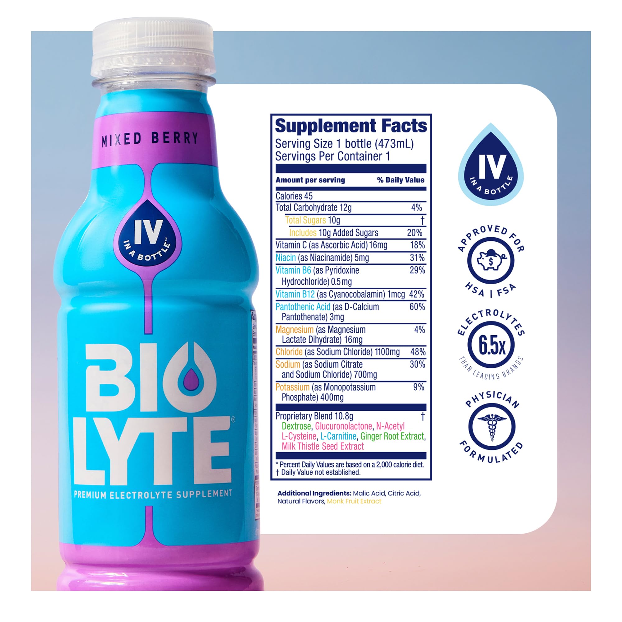 BIOLYTE, bouteille dans un sac sportif, hydratation pratique avant l'effort.