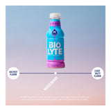 BIOLYTE, bouteille près du réfrigérateur, rafraîchissement rapide et sans gluten.