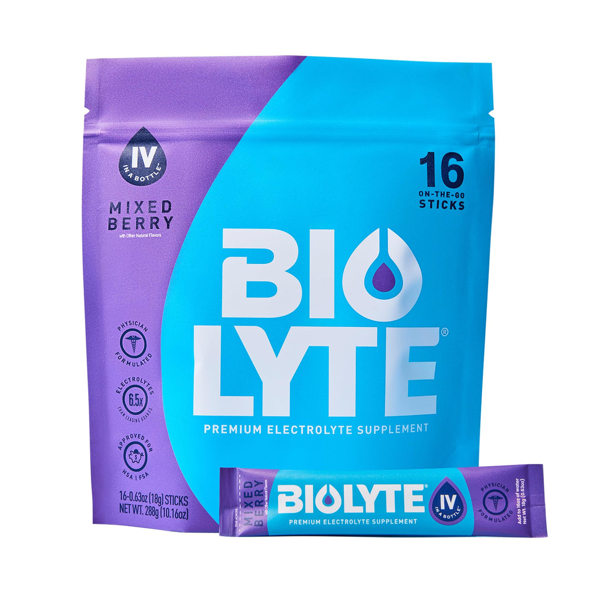 BIOLYTE sachets d'hydratation en mouvement pour rester hydraté en déplacement.