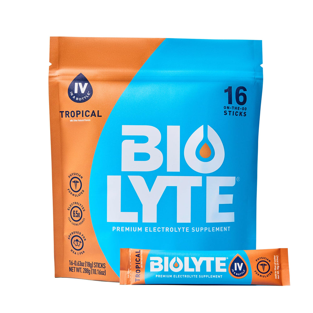 BIOLYTE sachets d’hydratation tropical, pratique à emporter pour rester hydraté
