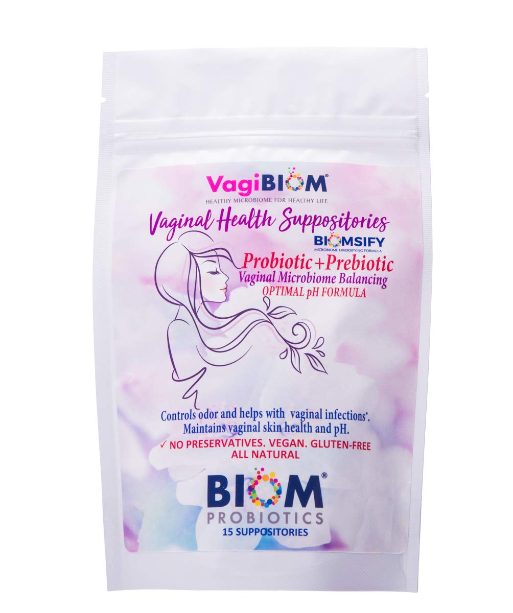 Biom Probiotiques : boîte de suppositoires vaginaux pour l'équilibre intime et le confort.