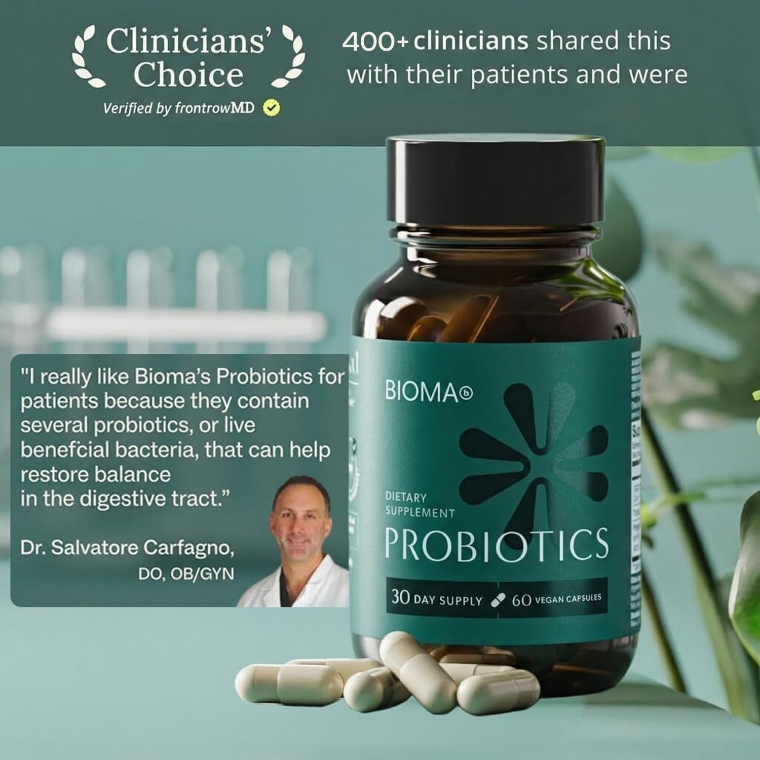 BIOMA Probiotics bouchons faciles à avaler pour l’usage quotidien.