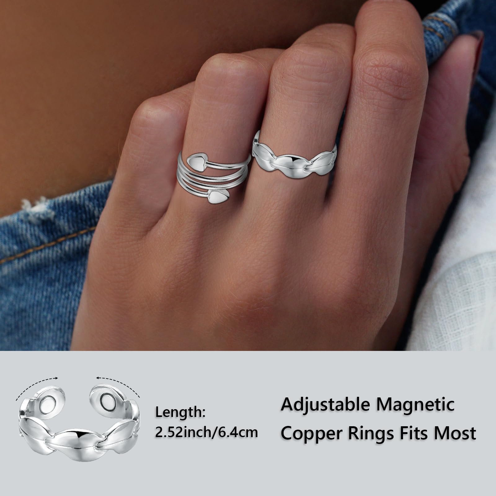 Bague BioMag cuivre ajustable avec ouverture facile sans outil