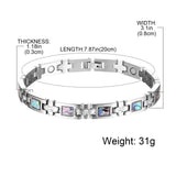 BioMag bracelet magnétique cristal et abalone, détail lumineux et sophistiqué.