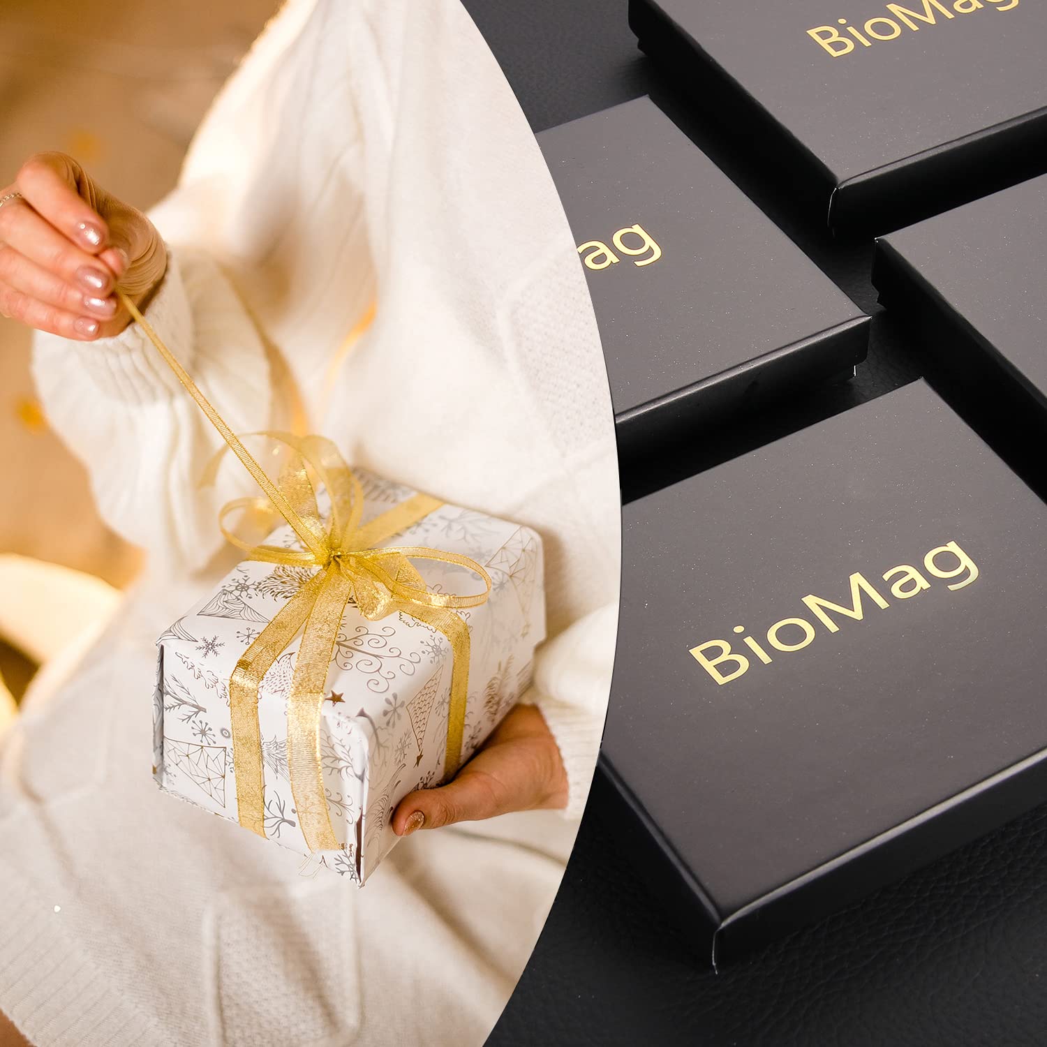 BioMag Ensemble de bagues en cuivre dans un coffret raffiné.