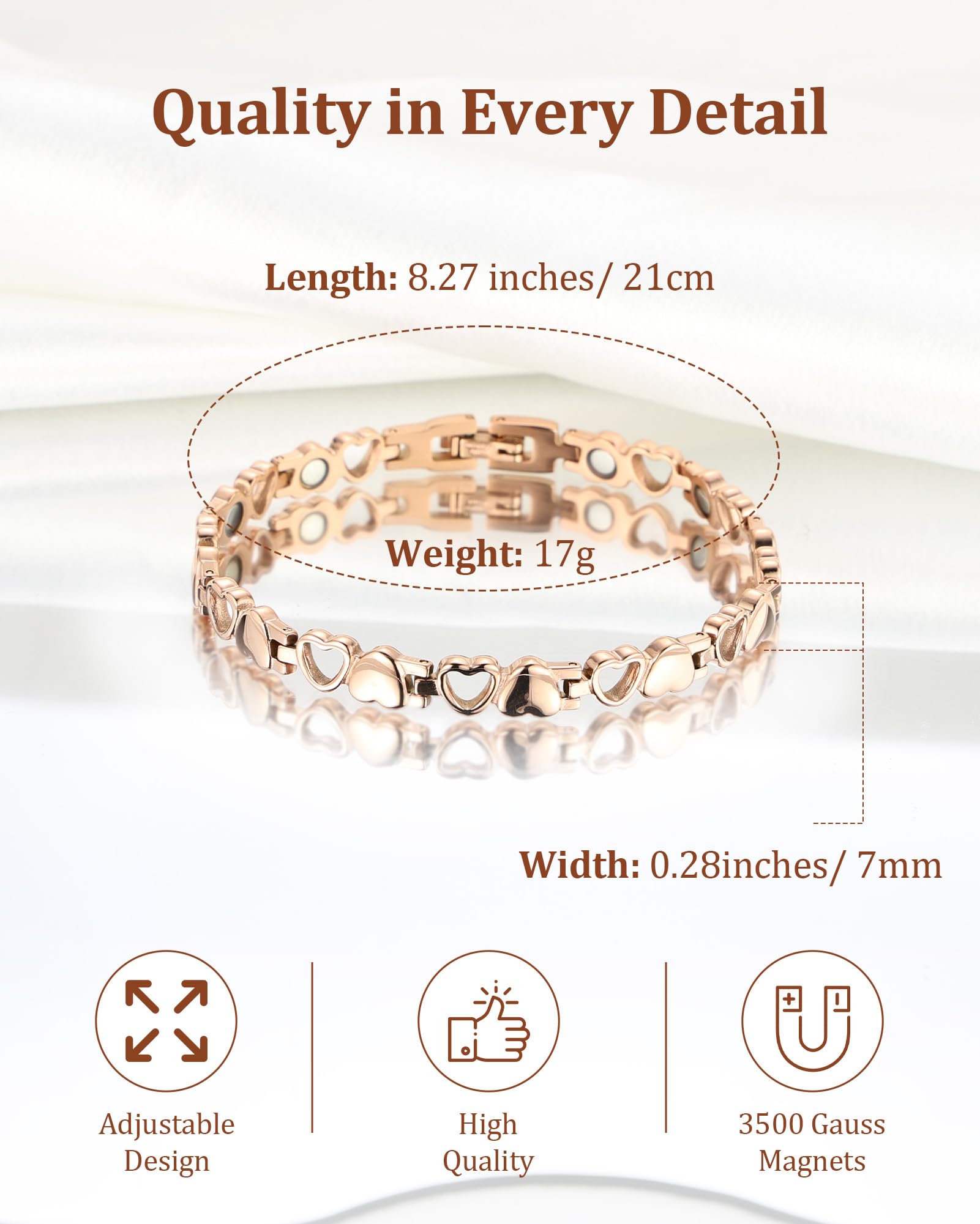 BioMag fermeture securisee sur bracelet titane, ajustement fiable.