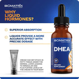Étiquette BioMatrix DHEA claire sur l’emballage.