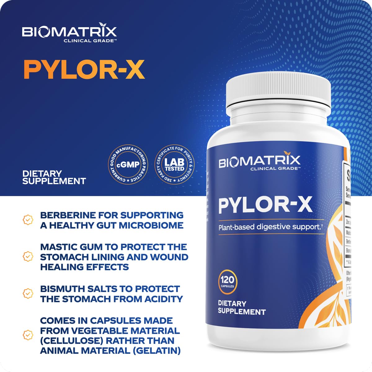 BioMatrix Pylor-X capsules détails, texture douce et prise pratique