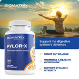 BioMatrix Pylor-X étiquette bouteille, visuel des composants et usages possibles