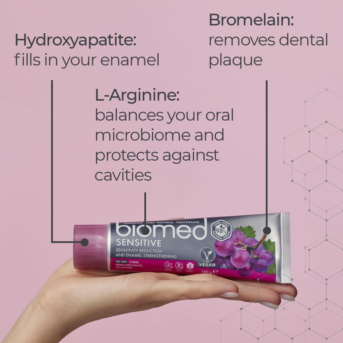 Biomed Dentifrice Sensitive procure une sensation fraîche après chaque brossage.