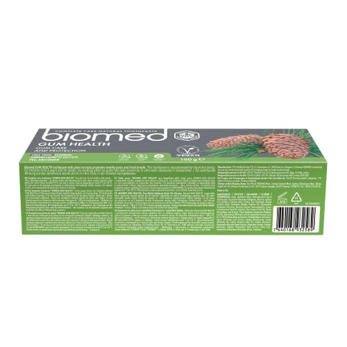 Biomed Gum Health, arômes herbes, sensation fraîche naturelle après le brossage.