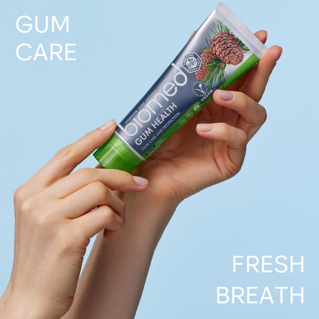 Biomed Gum Health, hydroxyapatite et arginine peuvent renforcer l’émail et réduire la sensibilité.