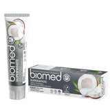 Biomed Superwhite dentifrice coco 100 g dans son emballage pratique