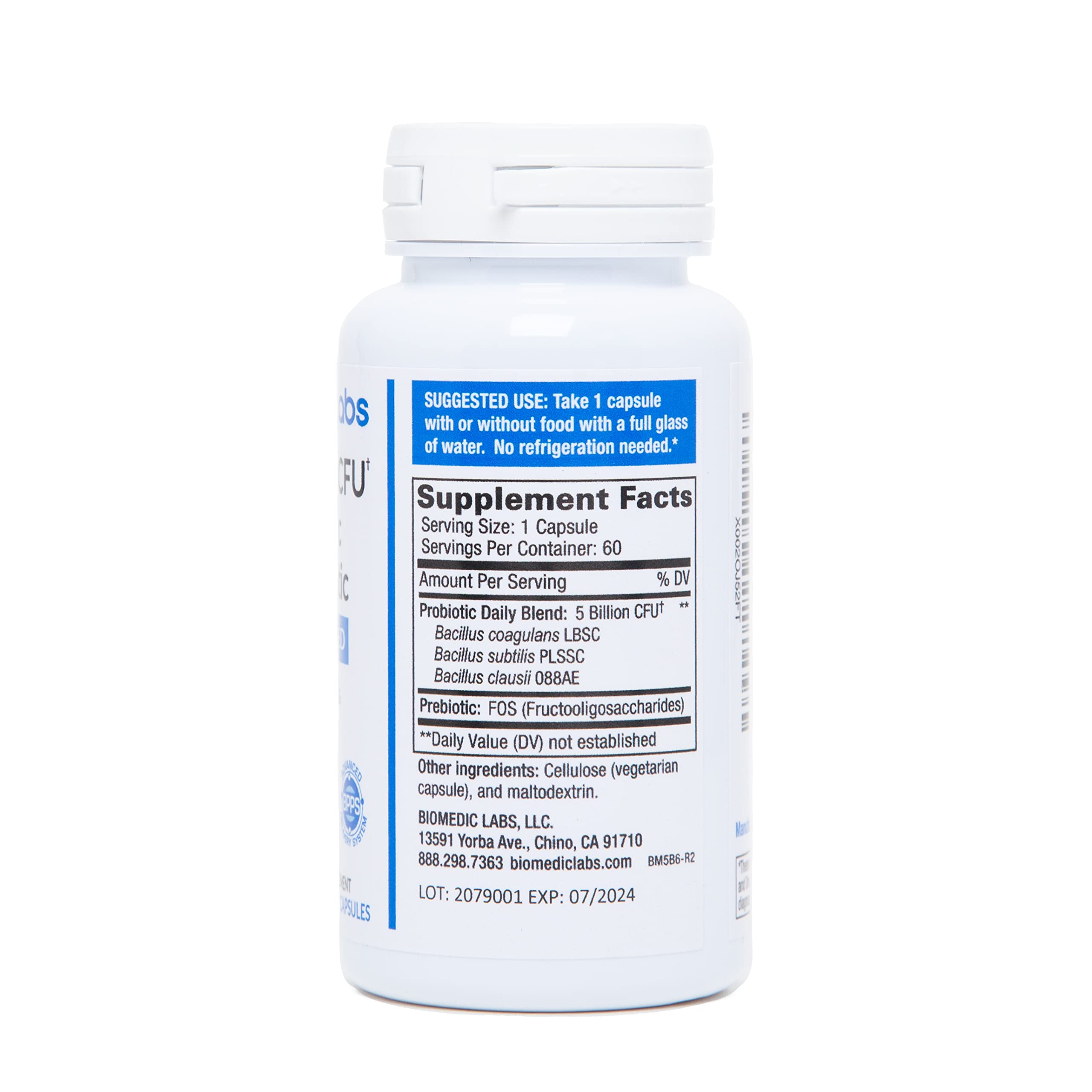 Biomedic Labs RX Probiotic Rx – capsules, aide potentielle à la digestion et au confort.
